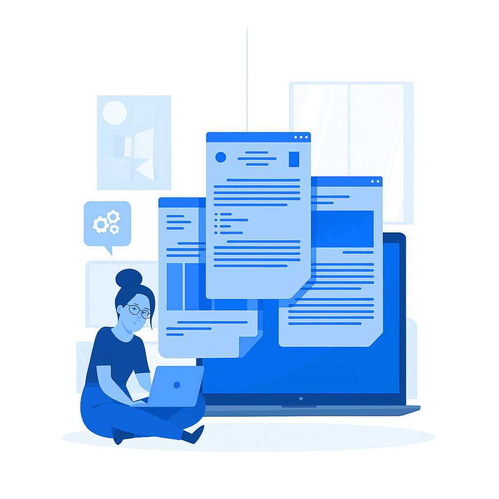 Illustration of Annual Report service - professional business support