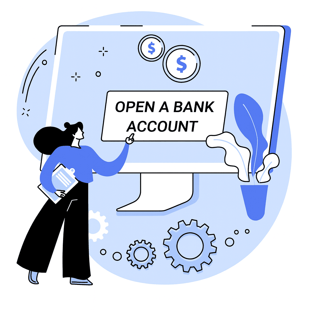 Illustration of Bank Account service - professional business support